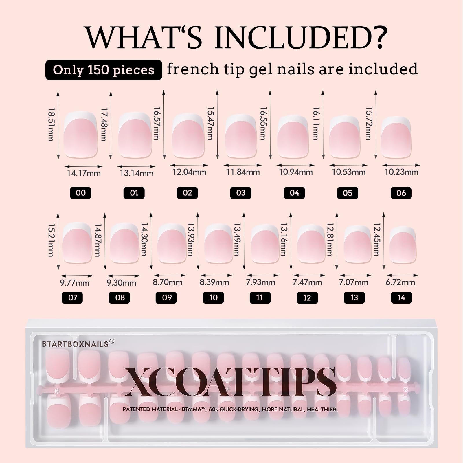 BTArtboxnails XCOATTIPS natural contour from cuticle to edge.