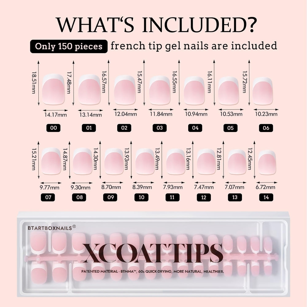 BTArtboxnails XCOATTIPS natural contour from cuticle to edge.