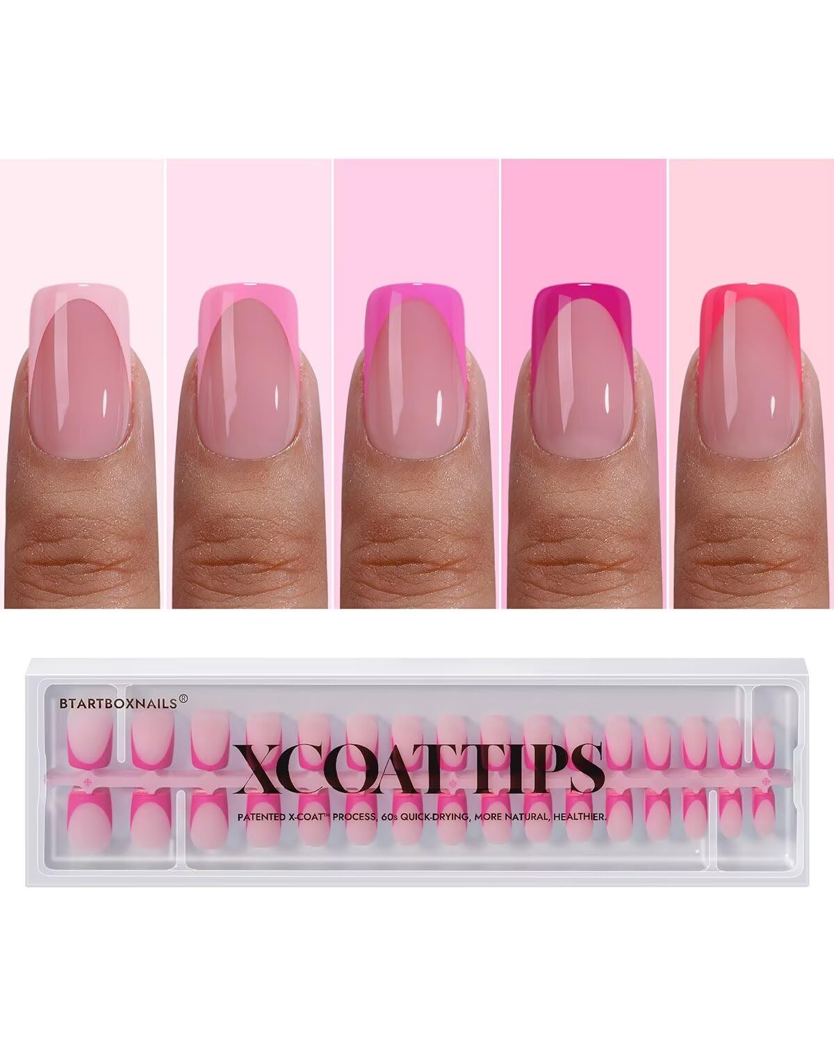 BTArtboxnails XCOATTIPS pink French tip set delivers salon-ready finish for at-home manicures