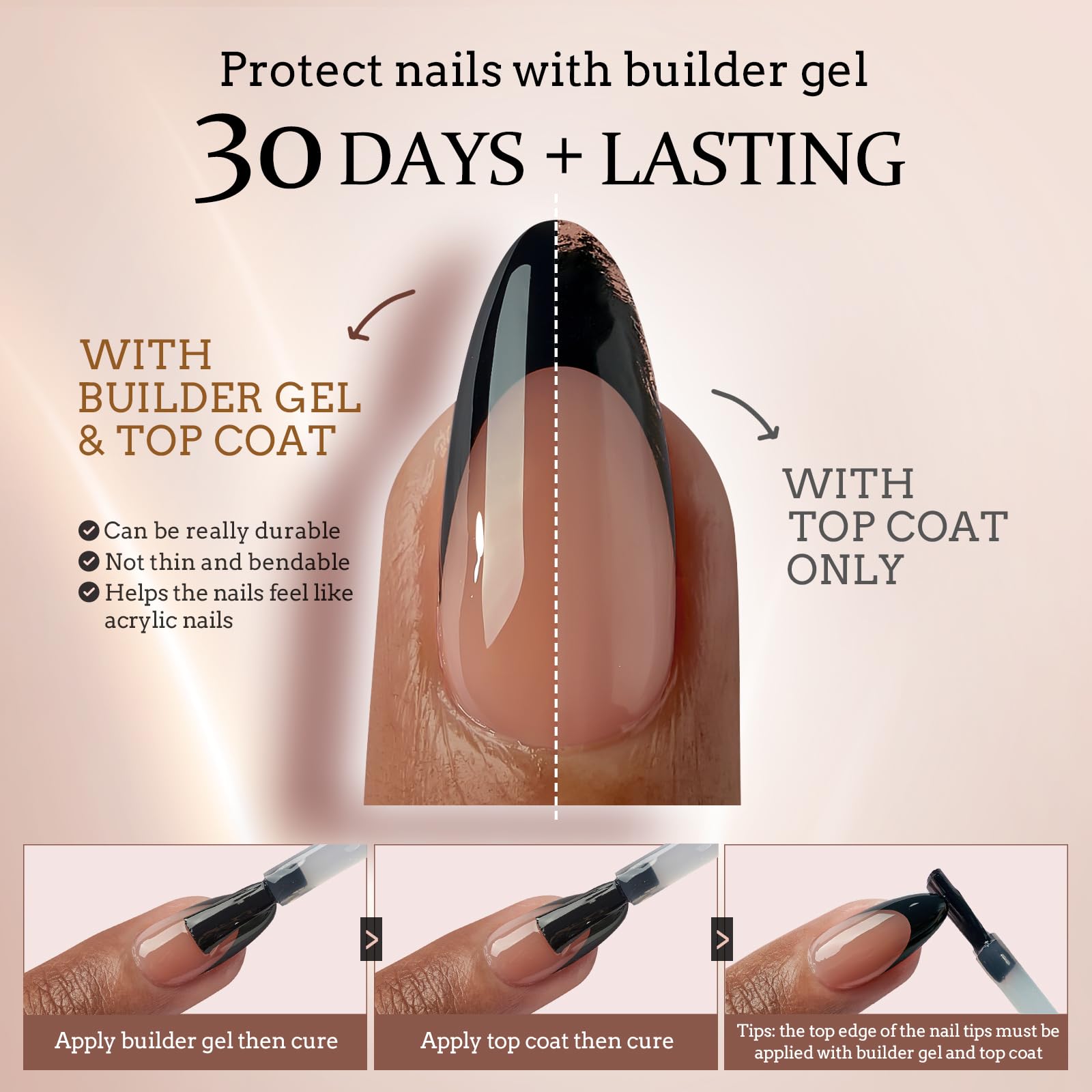 BTArtboxnails XCOATTIPS soft gel material feels natural and comfortable on nails.