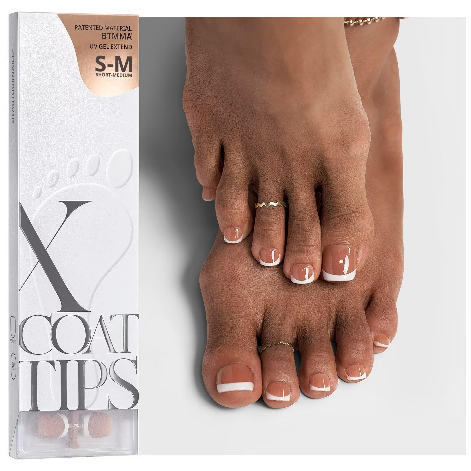 BTArtboxnails XCOATTIPS 160pcs toe nail tips for easy at-home pedicures