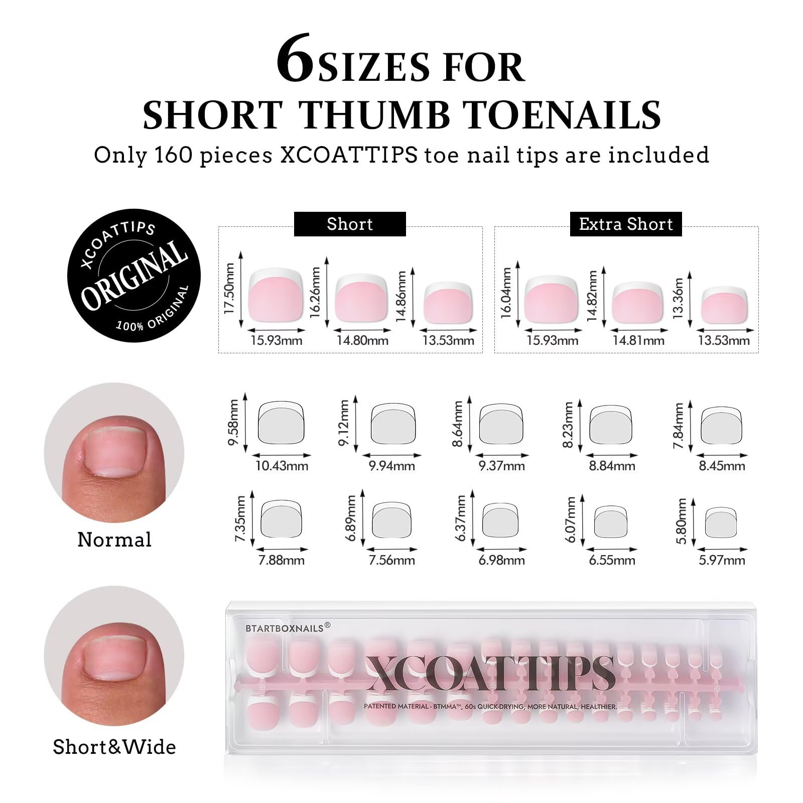 btartboxnails xcoattips toe nail tips with primer and base cover for stronger adhesion