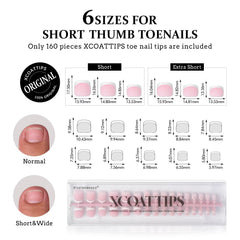 btartboxnails xcoattips toe nail tips with primer and base cover for stronger adhesion