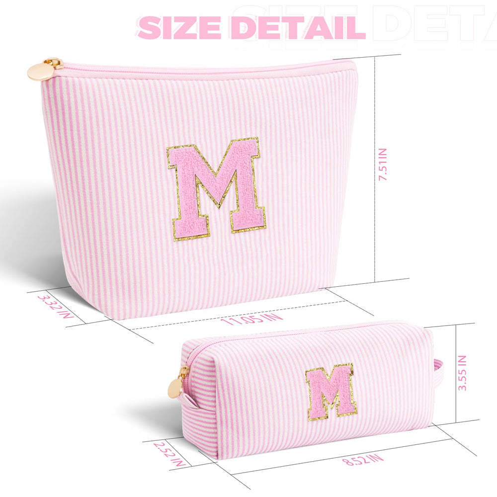 Btffitting canvas makeup bag set pink texture durable everyday companion