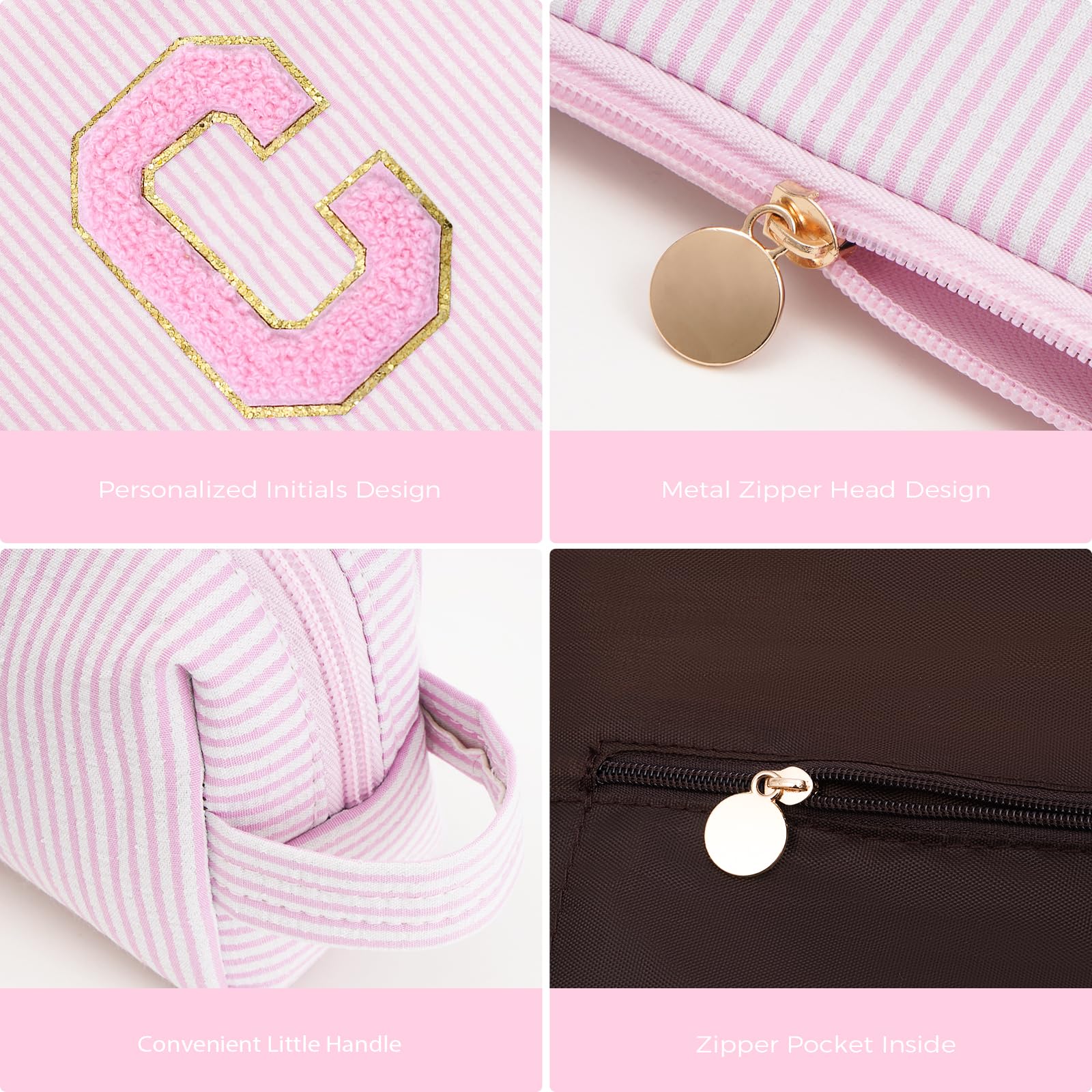 Btffitting canvas makeup bag with durable zipper, blends style and practicality.