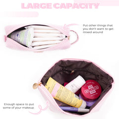 Btffitting initials design makeup bag set offers organized storage for cosmetics and brushes.