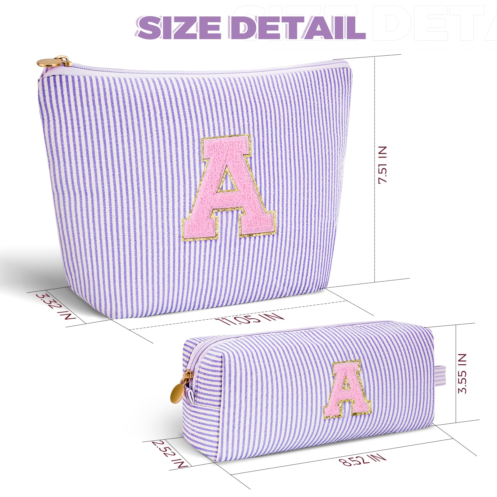 Btffitting makeup bag set lavender interior organizers separate brushes and skincare