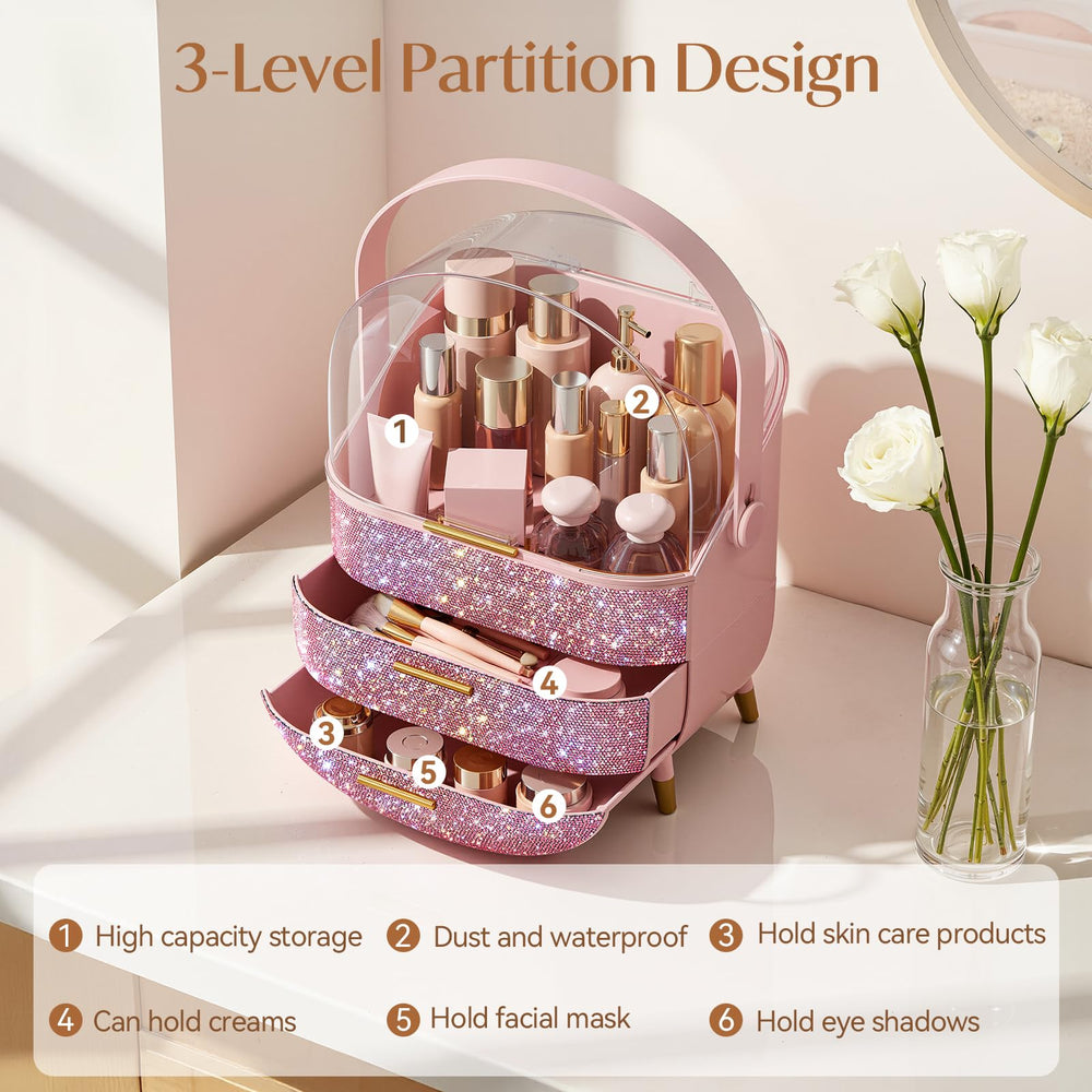 BTGGG Bling makeup organizers arrive gift-ready for teens and moms