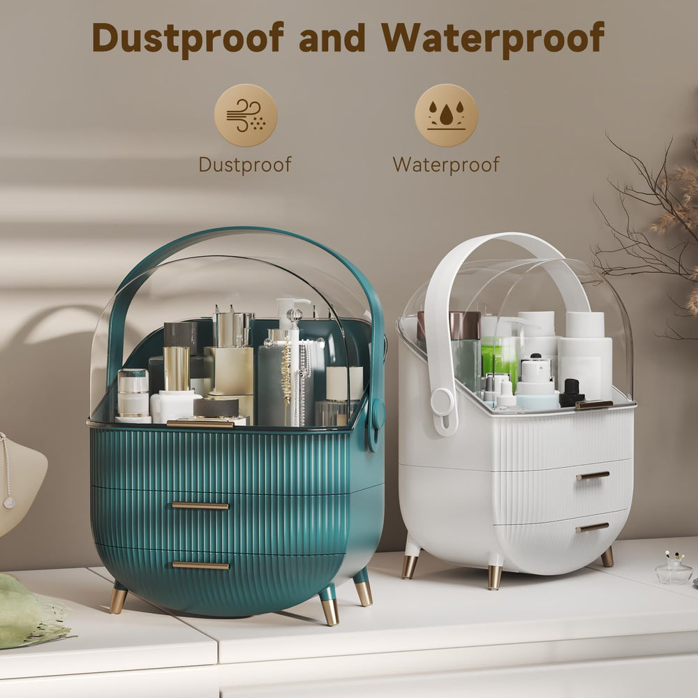 BTGGG makeup organizer portable handle makes travel easy and secure.