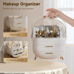 BTGGG makeup organizer transparent cover view highlights visible storage and clean aesthetics.