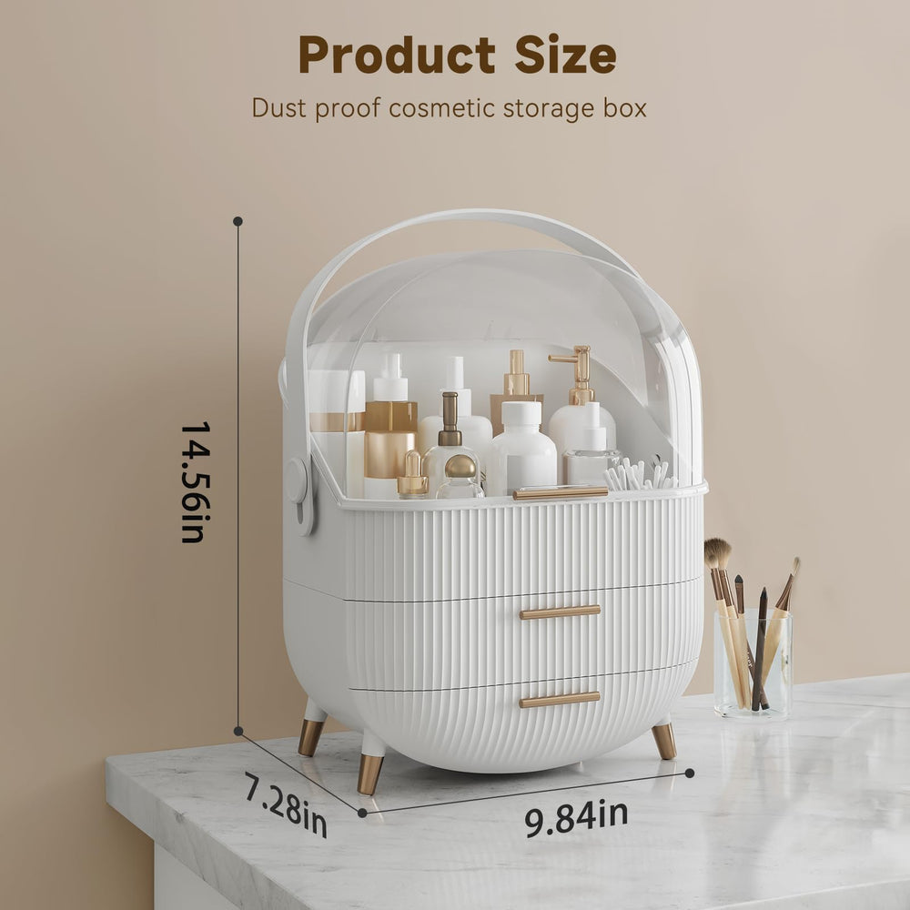 BTGGG makeup organizer vanity drawer open shows organized compartments and quick access.