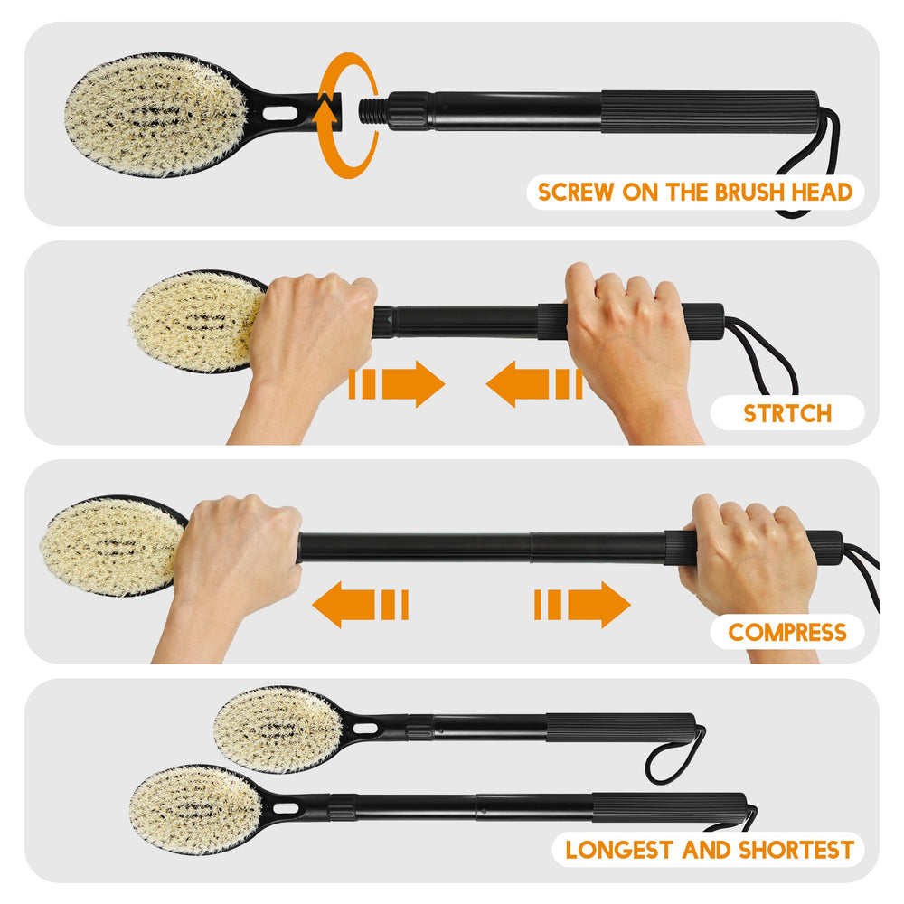 BTideas back scrubber non-slip-handle maintains grip when wet.