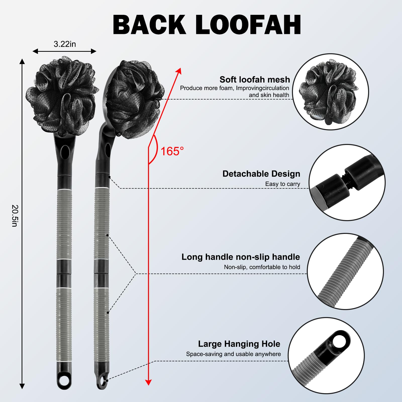 BTideas detachable 21-7-inch handle offers flexible cleaning on hard-to-reach areas