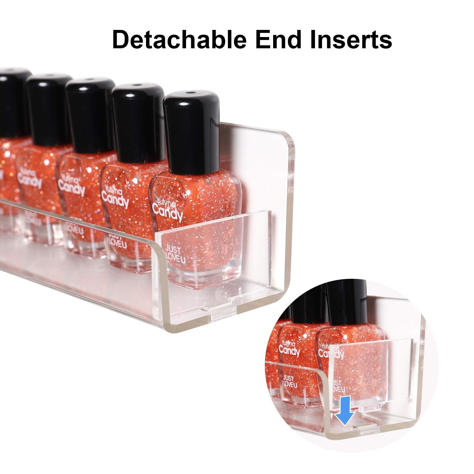 BTremary acrylic rack includes anti-slip inserts for bottle security.
