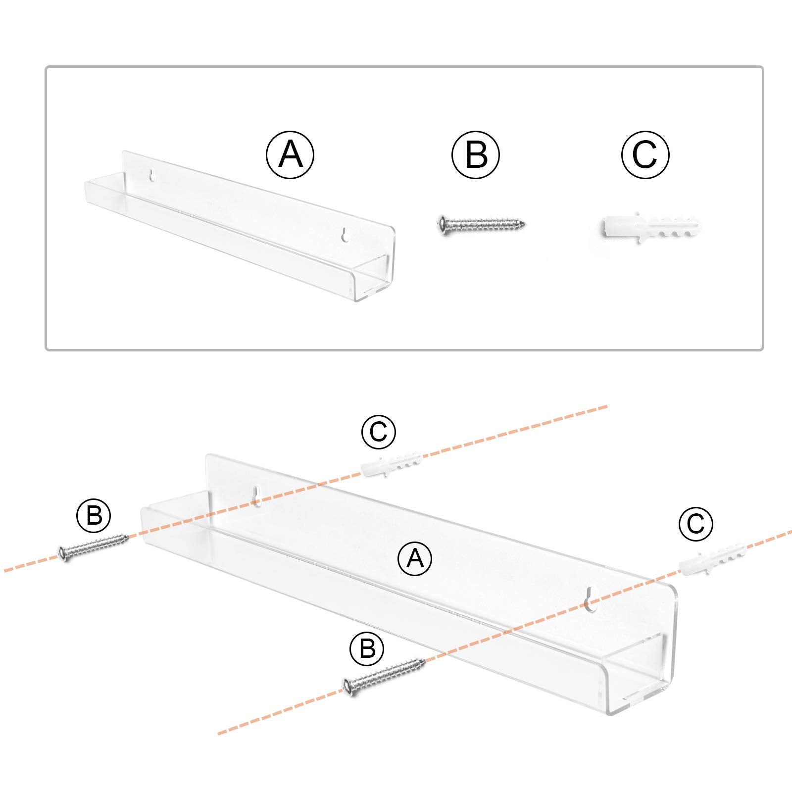 BTremary shelving accommodates paints, makeup, sunglasses and more.