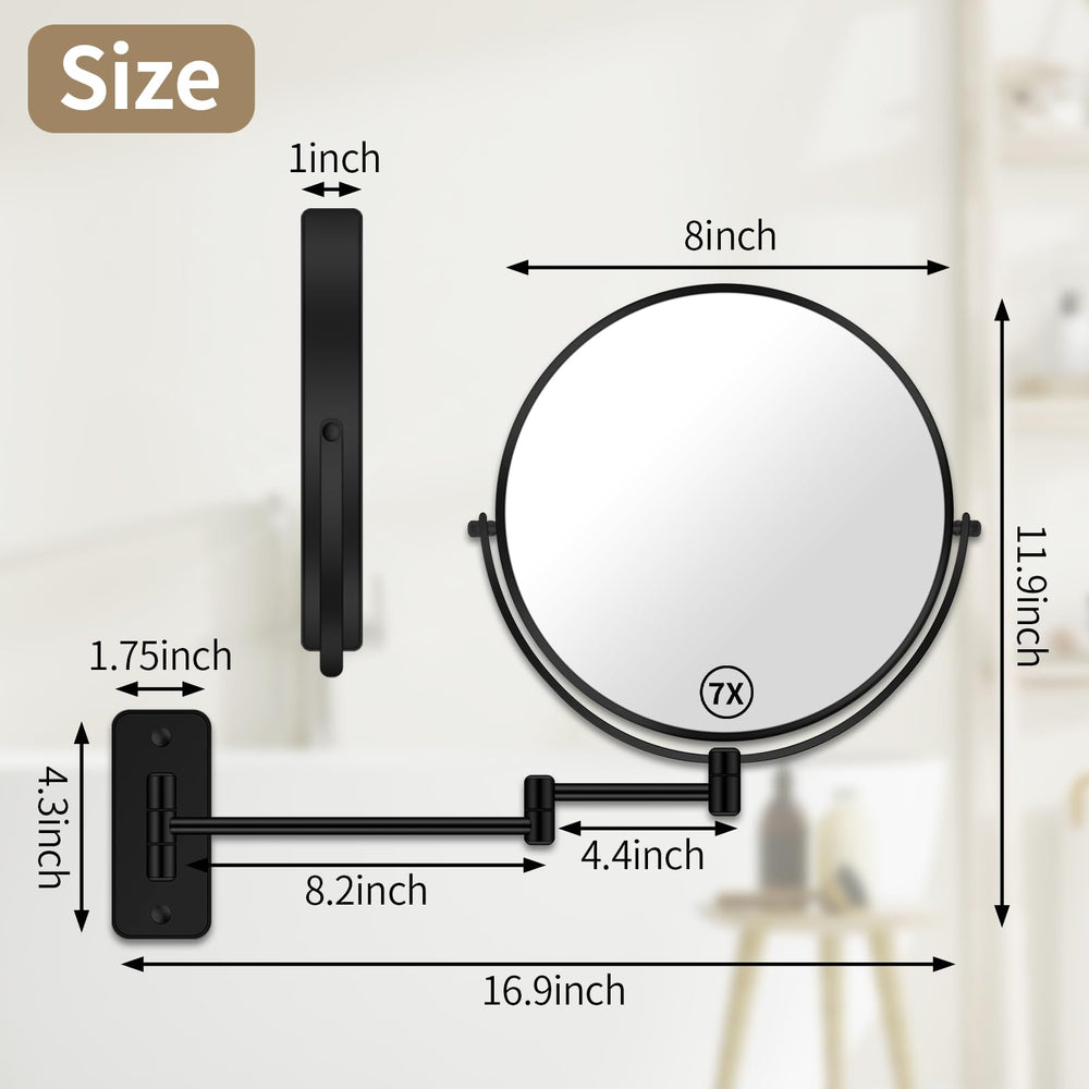 BTremary mirror with 360-degree swivel for flexible grooming angles
