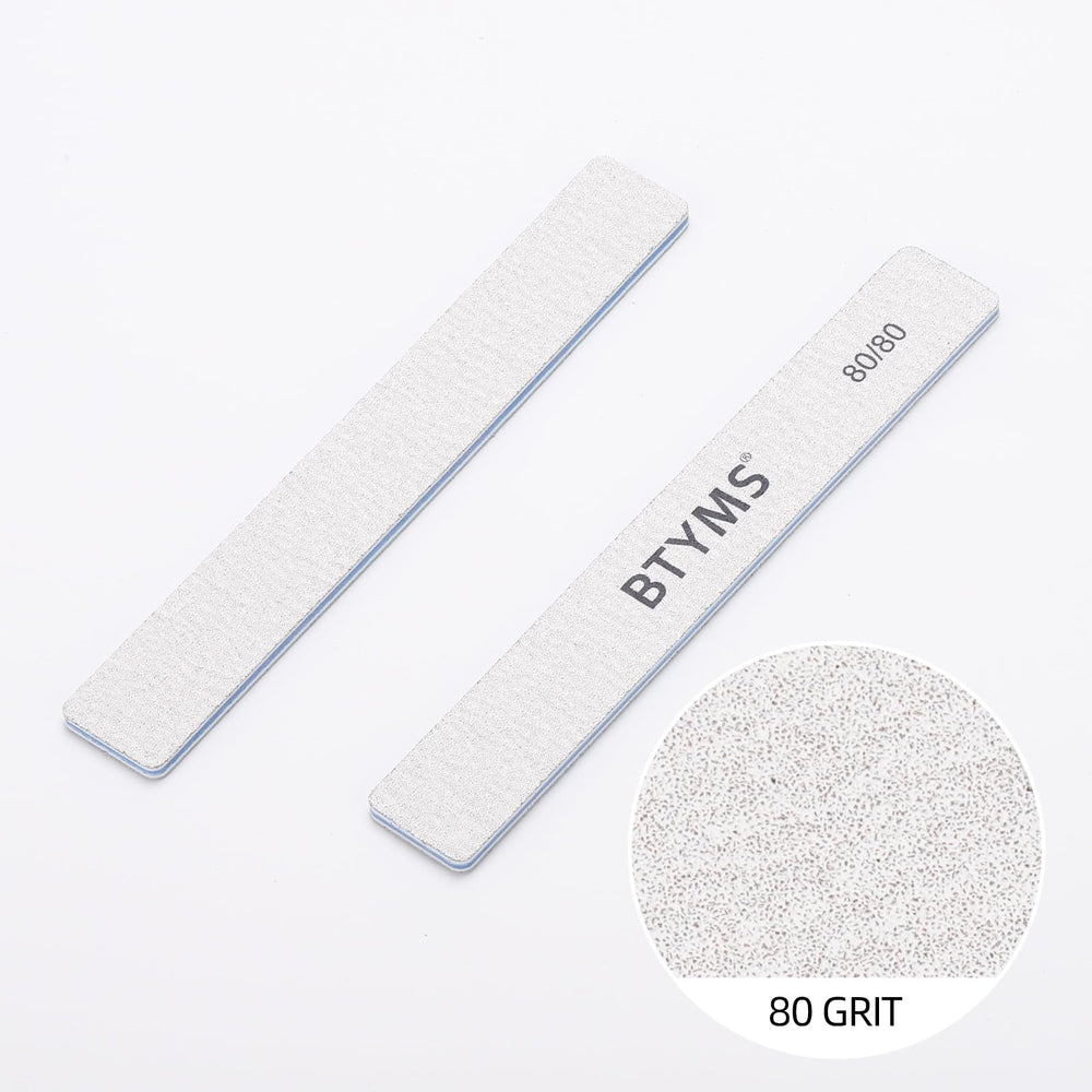 BTYMS 80-grit nail file shaping side walls for quick length control