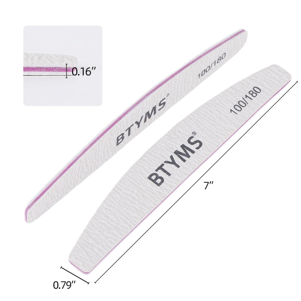 BTYMS nail file 100 grit coarse side for quick shortening of acrylics and thick nails