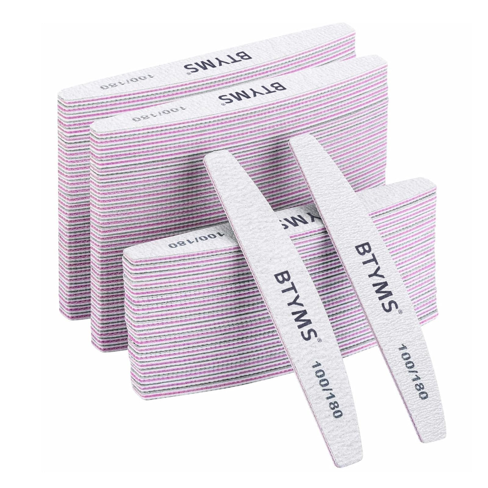BTYMS dual-sided nail file close-up for shaping and buffing nails