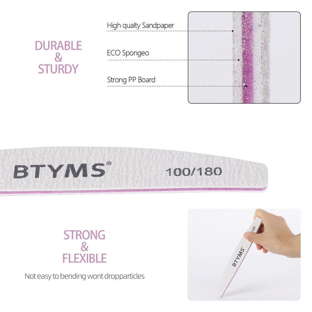 BTYMS nail file in use delivering precise shaping on natural and artificial nails