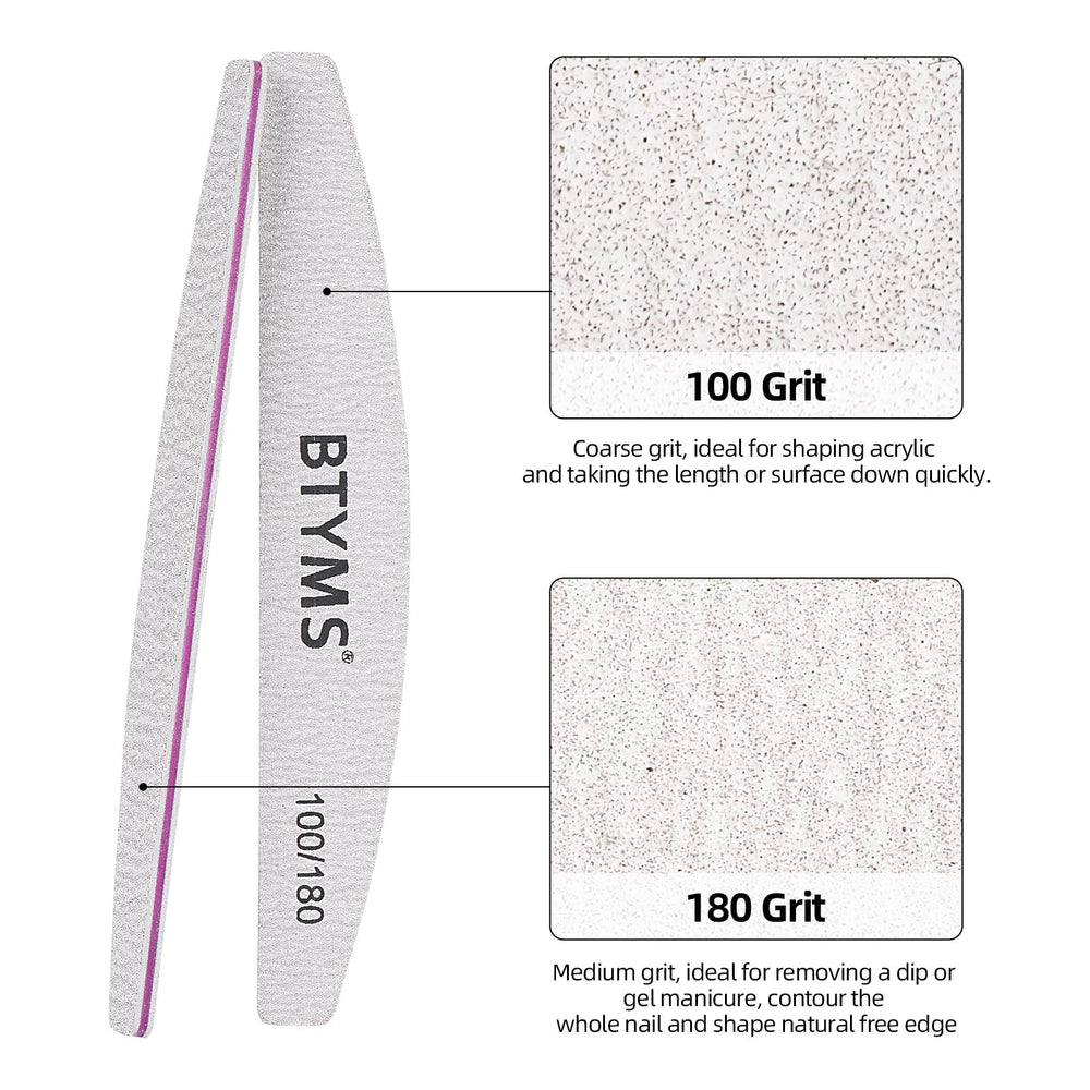 BTYMS 180-grit fine side to refine edges and smooth natural nails