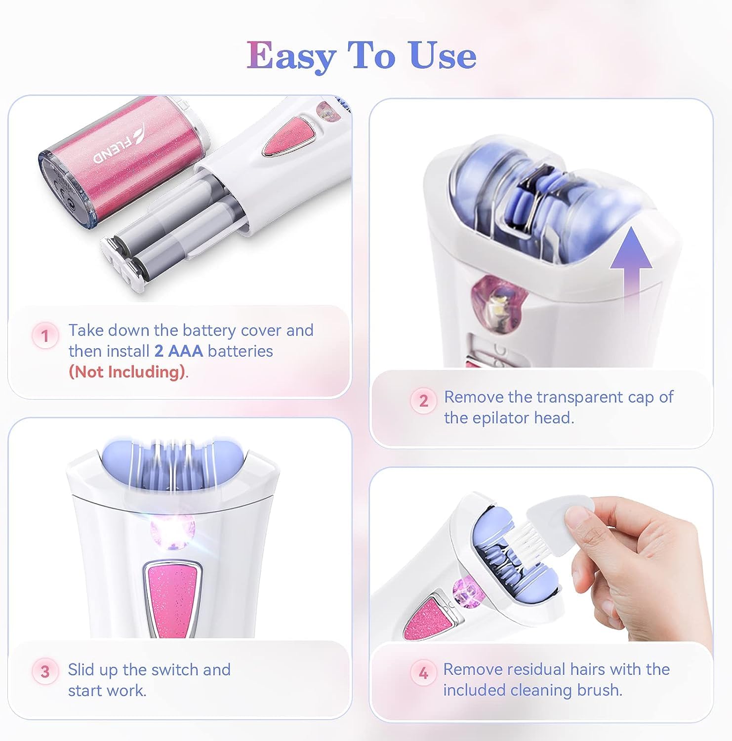 Bubbacare Mini Epilator Legs offers full-leg hair removal for smoother skin between shaves.