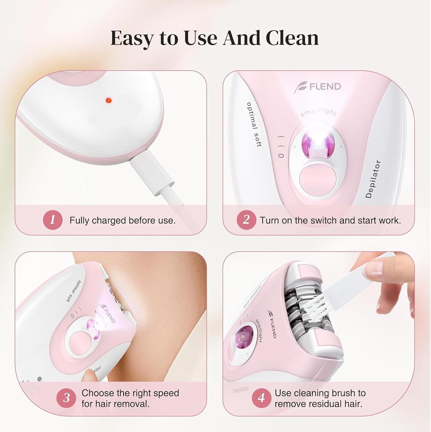 Bubbacare Smooth Glide Epilator compact storage bag included