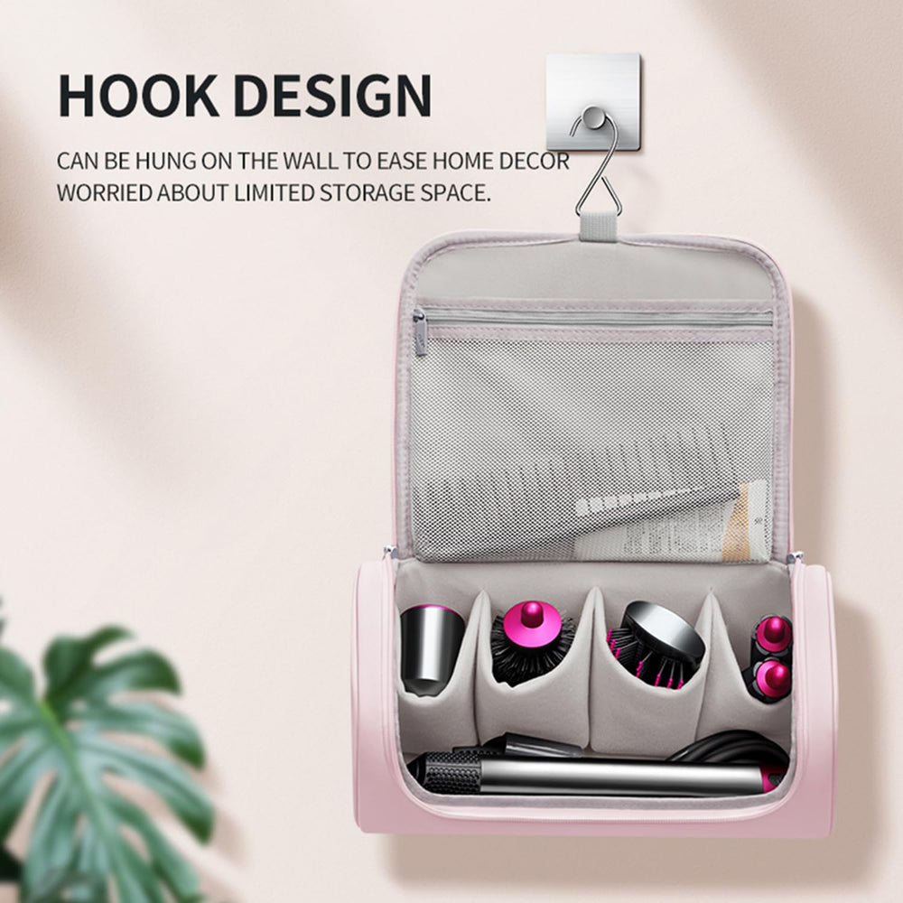 BUBM Dyson Airwrap travel case interior with main pocket and four padded slots.