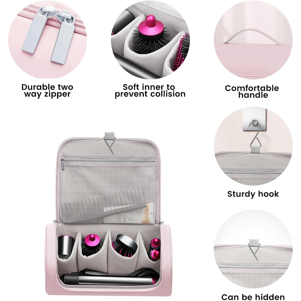 BUBM Dyson Airwrap travel case zipper detail and durable closure.