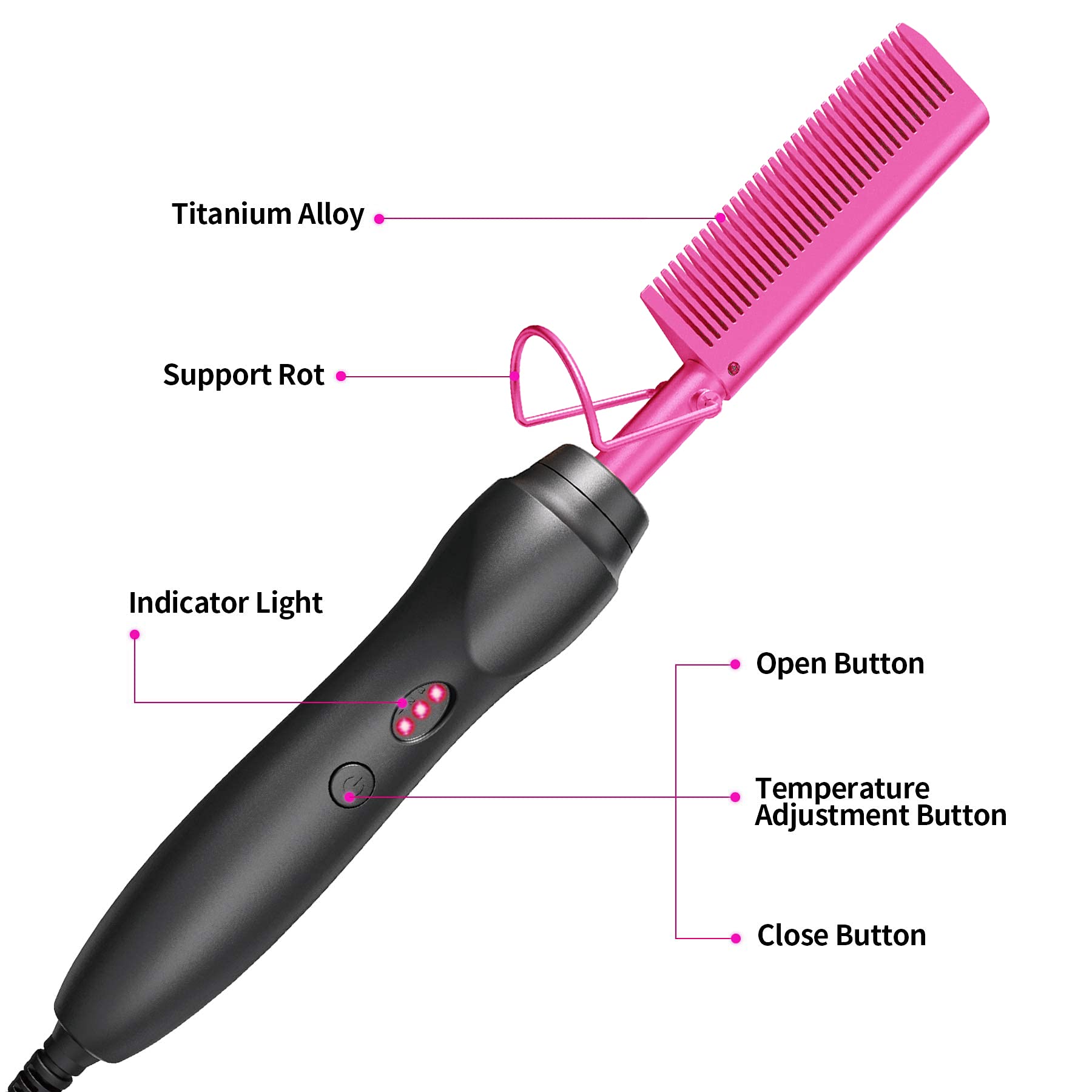 BudiGl pink hot comb gift-ready packaging for holidays