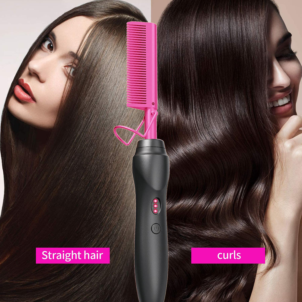 BudiGl hot comb comes with a rat tail comb for precise parting