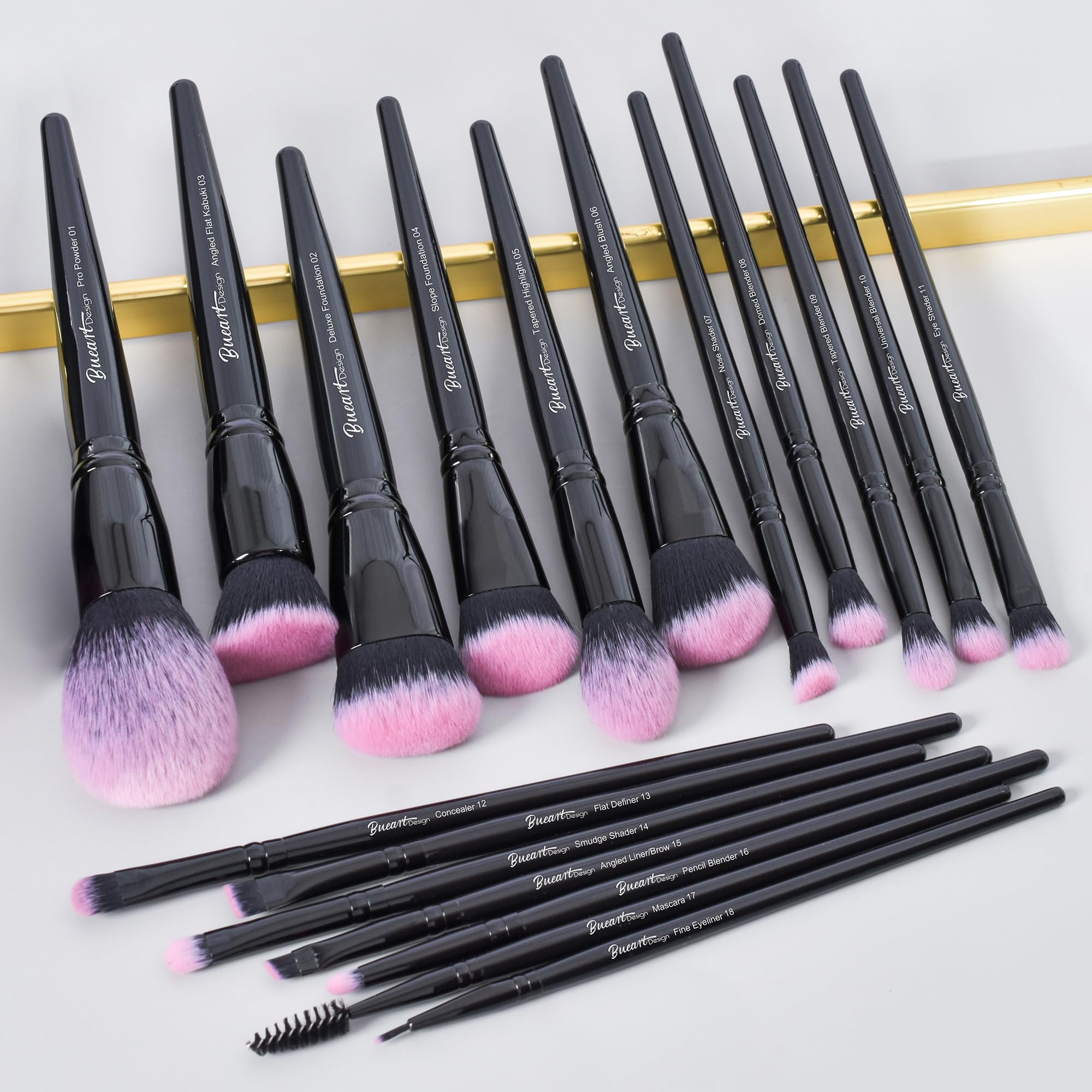 Bueart Design blush brush deposits color with natural glow.
