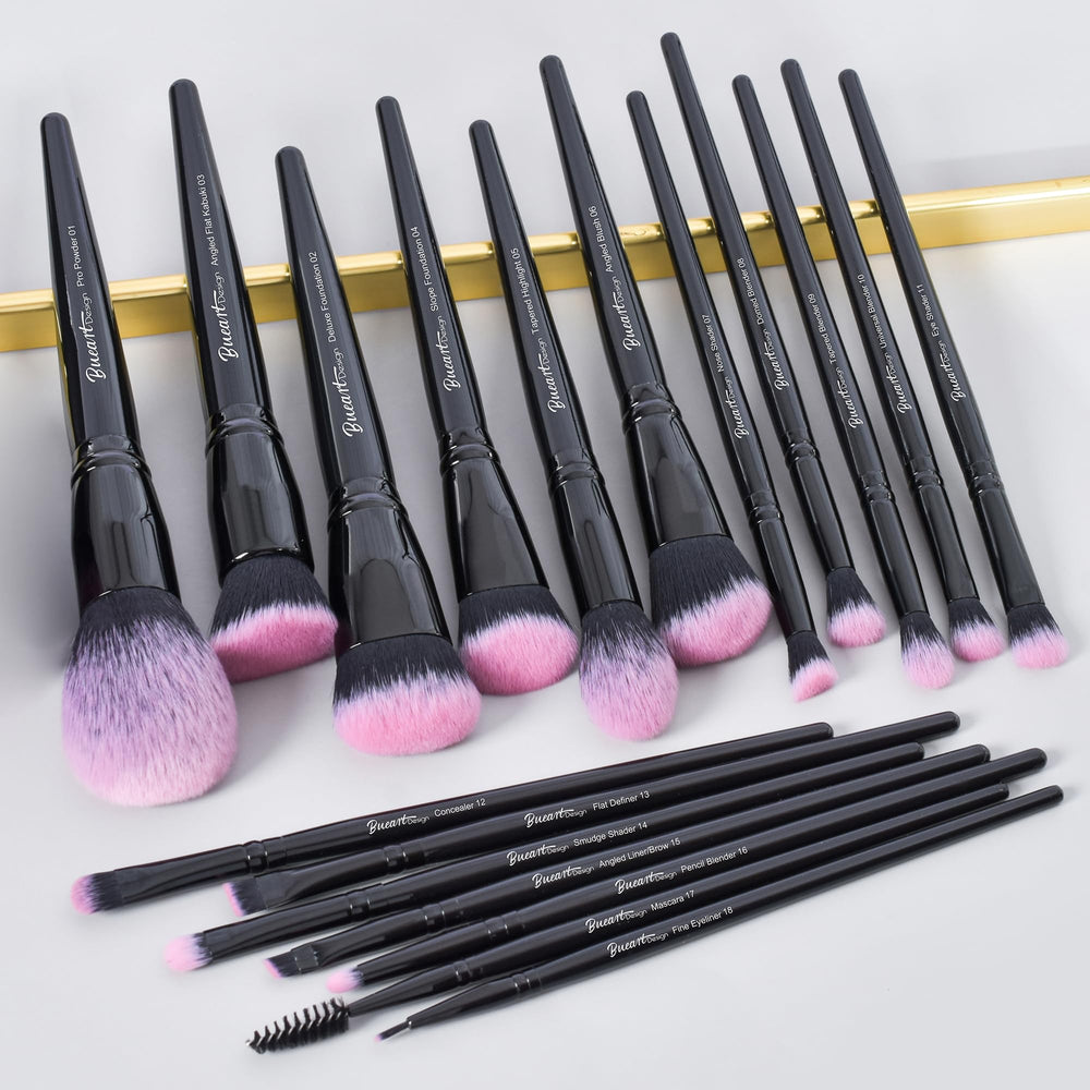 Bueart Design blush brush deposits color with natural glow.