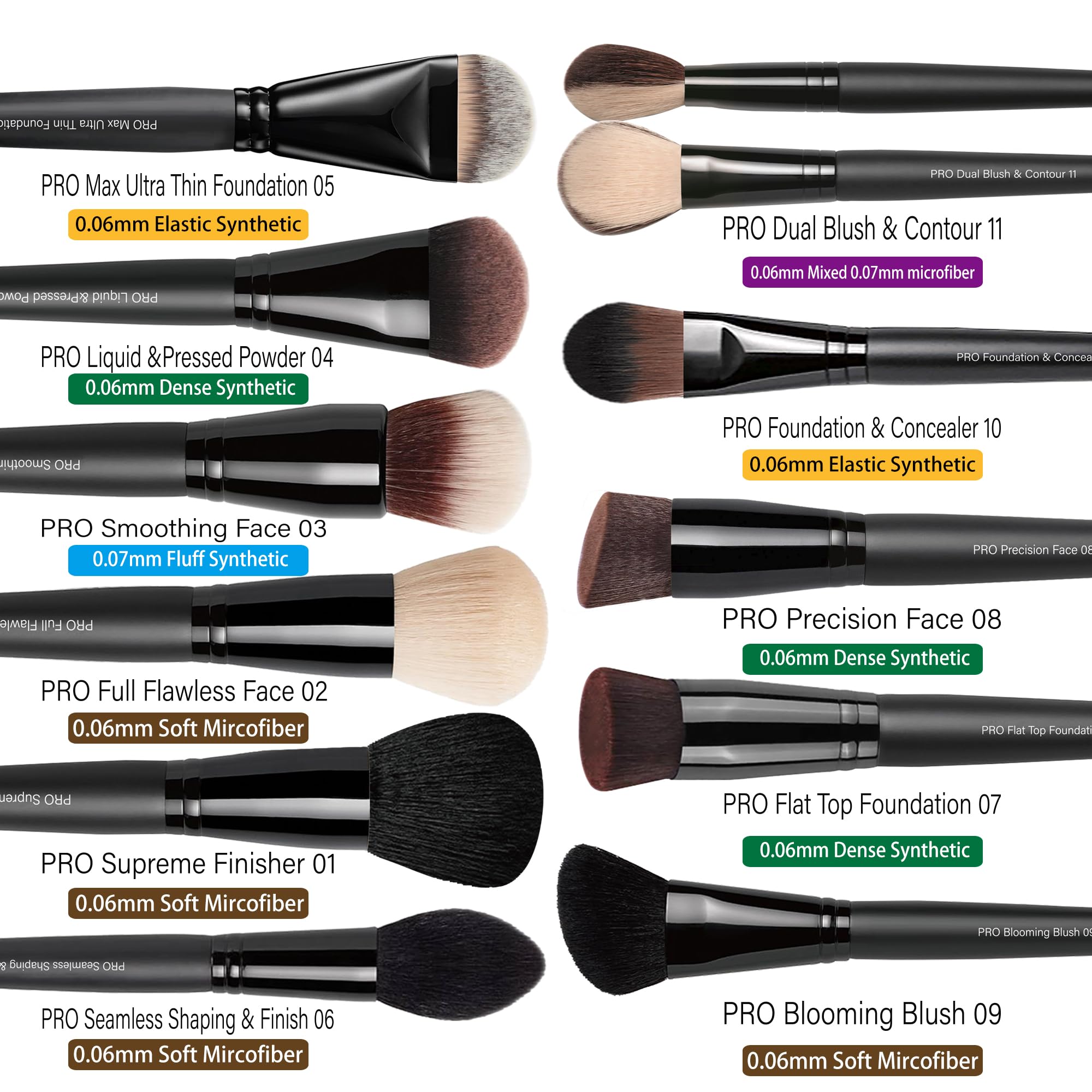 Bueart Design blush and contour brushes sculpt softly with seamless lines