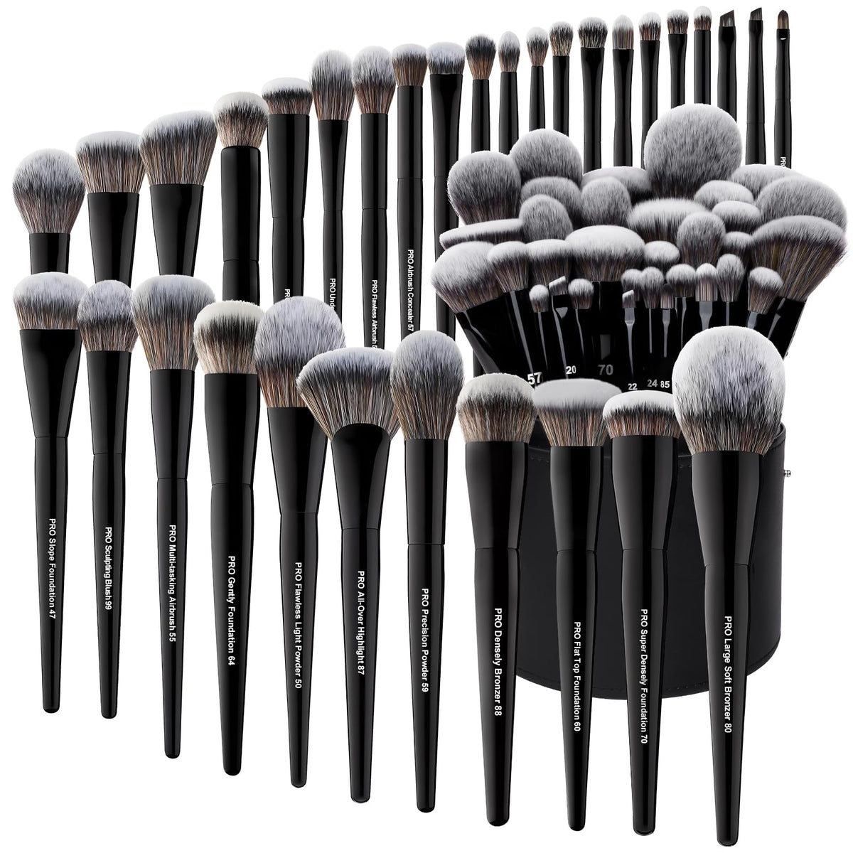 Bueart Design 32Pcs brushes with extra-large holder for organized display and quick access