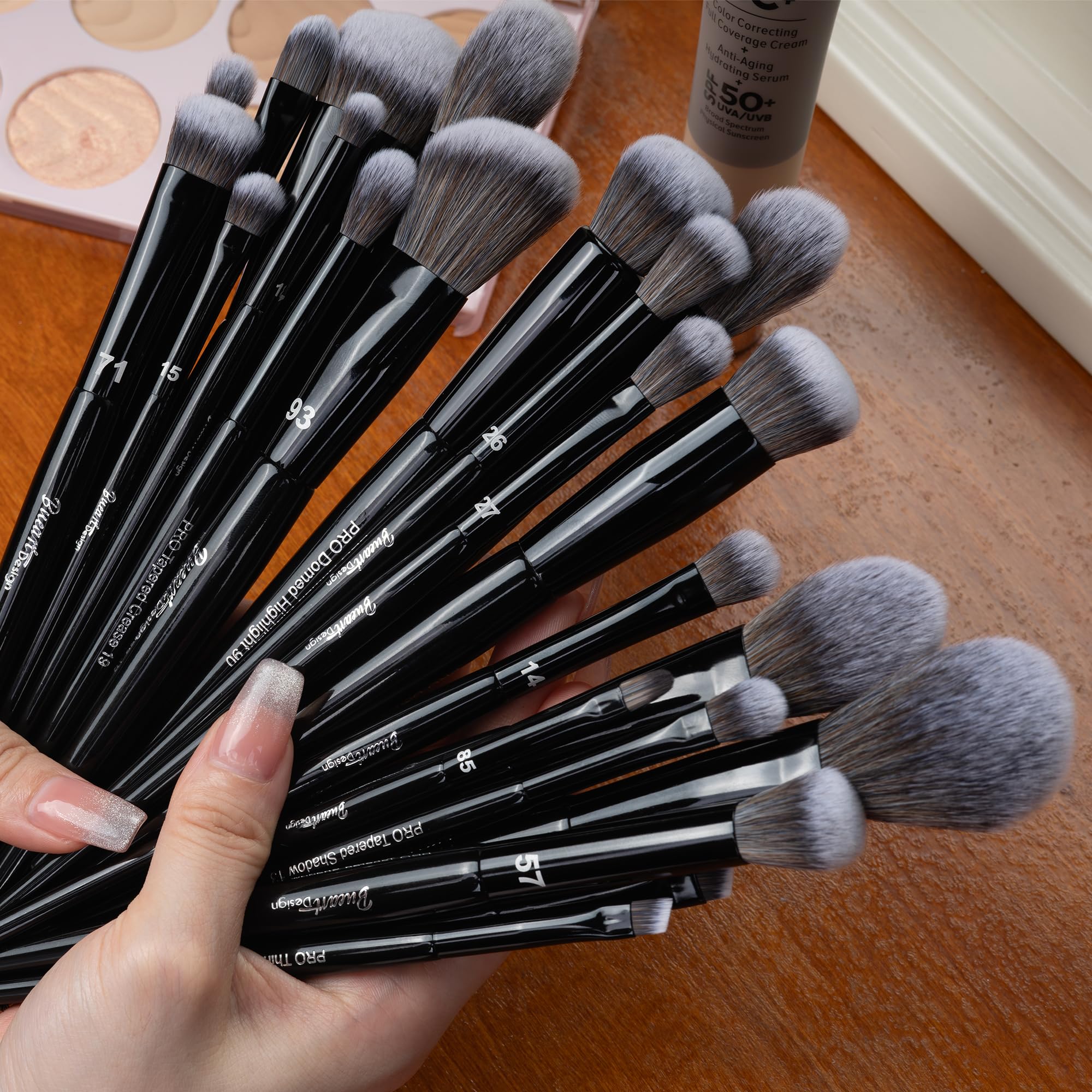 Bueart Design classic black brushes versatile for eyes, face, and contour