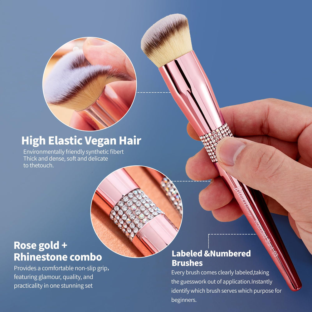 Bueart Design contour brush defines cheeks with controlled application.