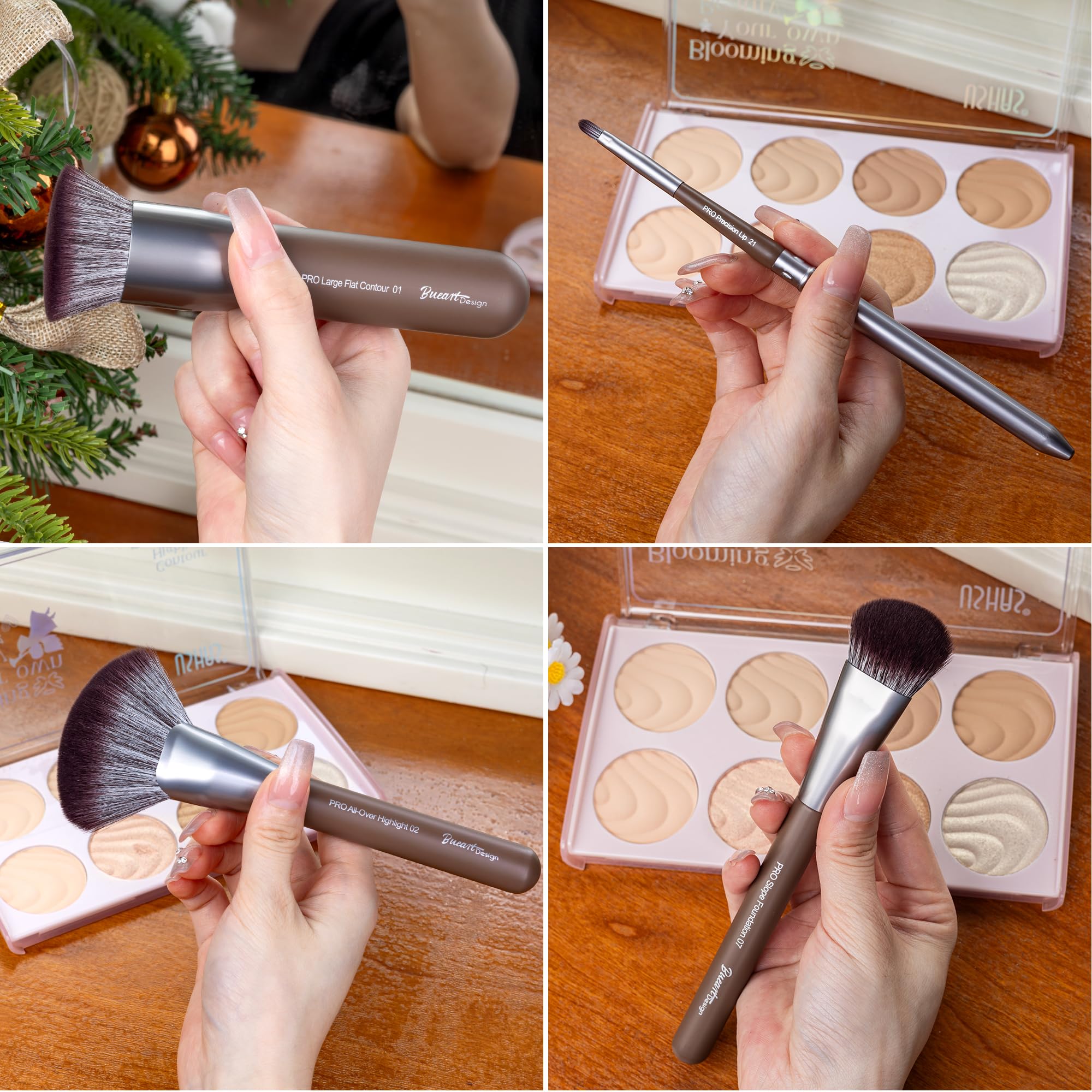 Bueart Design face brushes deliver professional blending across foundations.