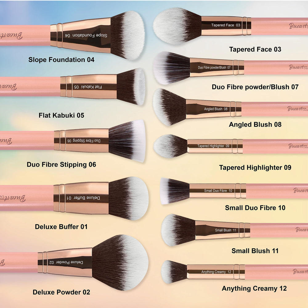 Bueart Design flat kabuki and duo-fibre brush for smooth application
