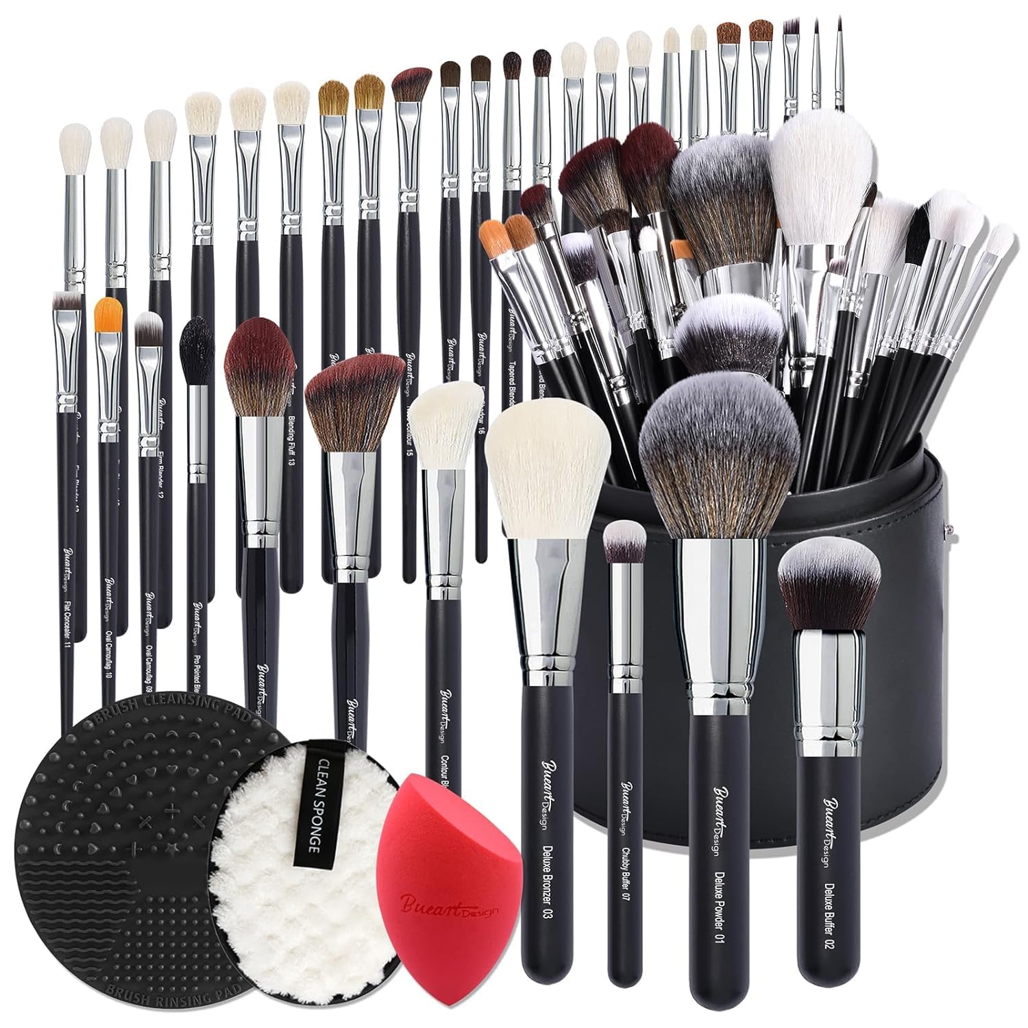 Bueart Design Pro brush set case with extra large holder for display and storage