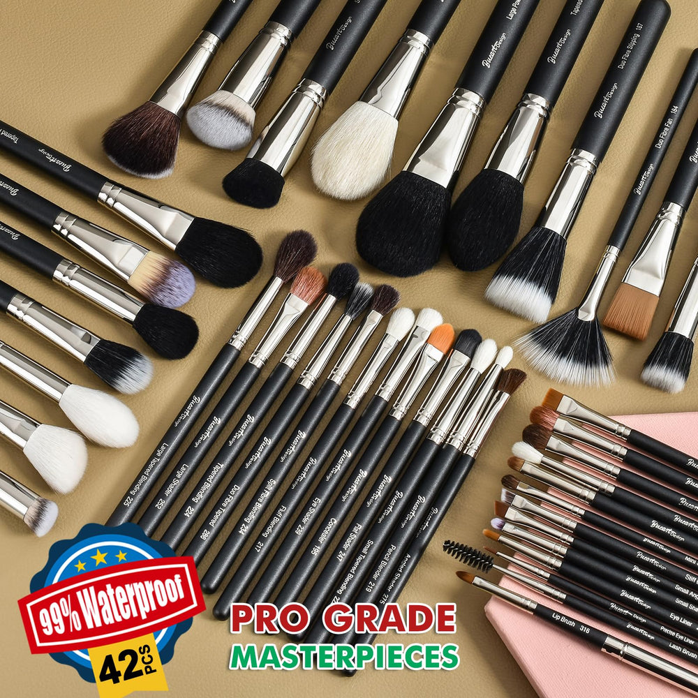 Bueart Design professional makeup brushes organized case for easy access