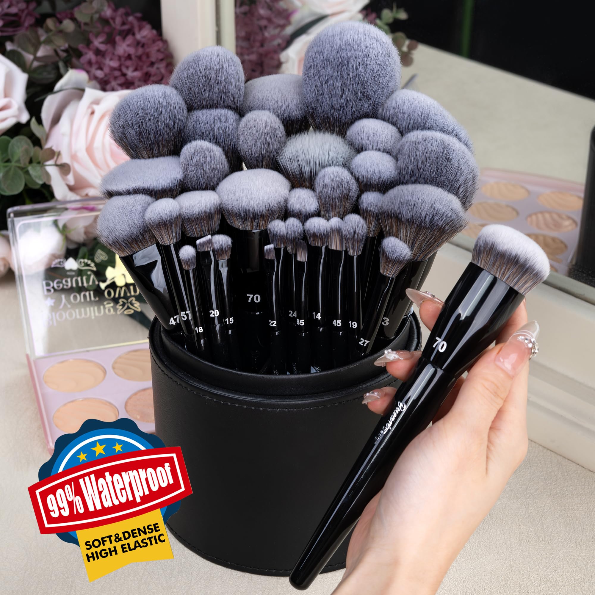 Bueart Design soft vegan brush hair for gentle, even makeup application