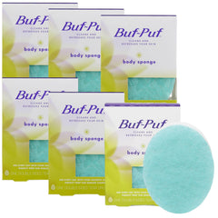 Buf-Puf Body Sponge closeup textured scrub for gentle exfoliation and dirt removal.