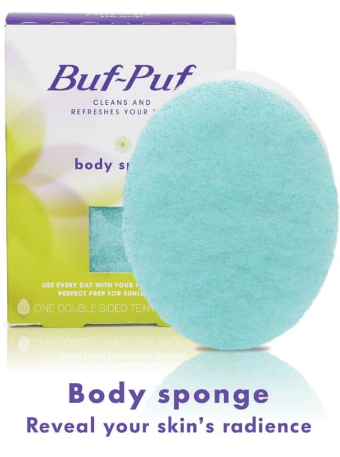 Buf-Puf Body Sponge wet hands with lather for daily cleansing.