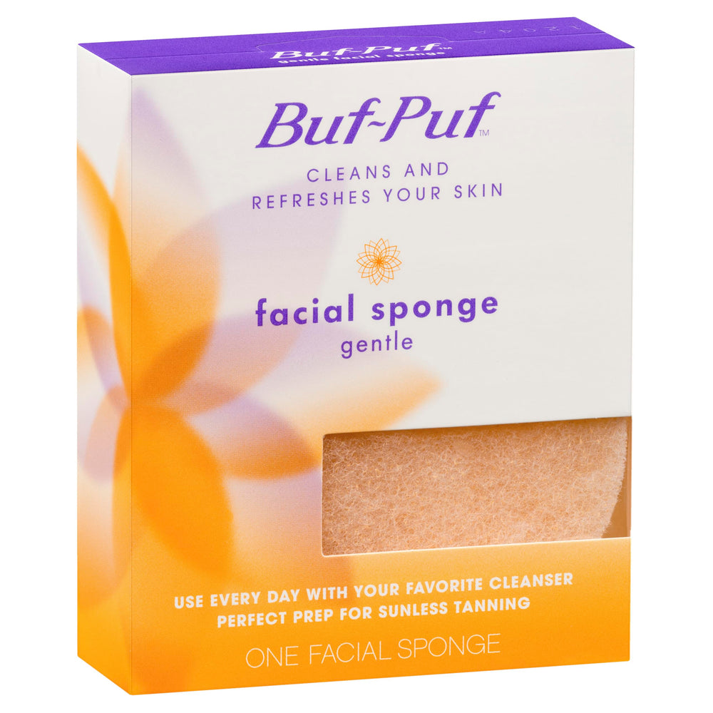 Buf-Puf Gentle Facial Sponge 3 count pack for reusable skincare.