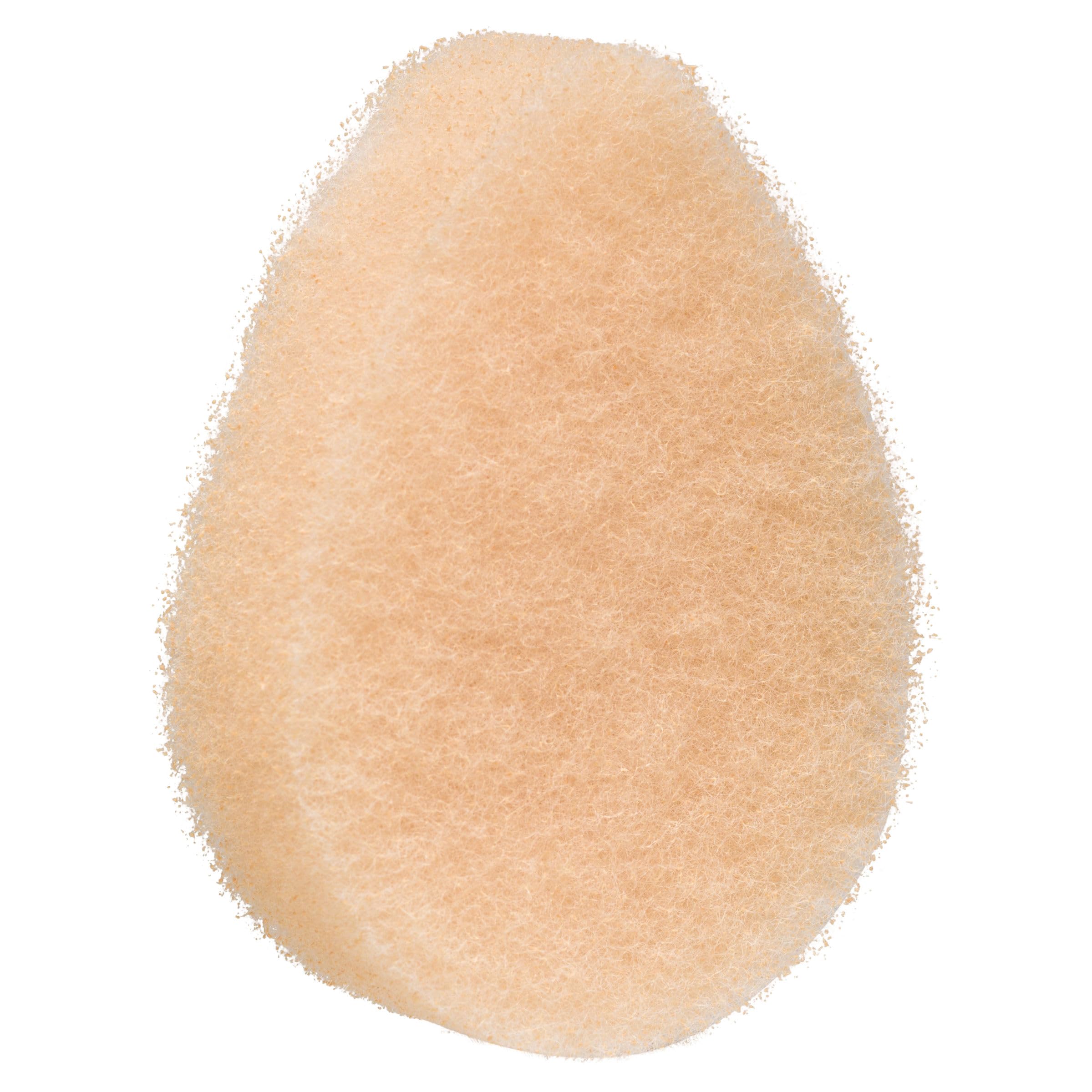 Buf-Puf Gentle Facial Sponge natural exfoliation on skin surface.