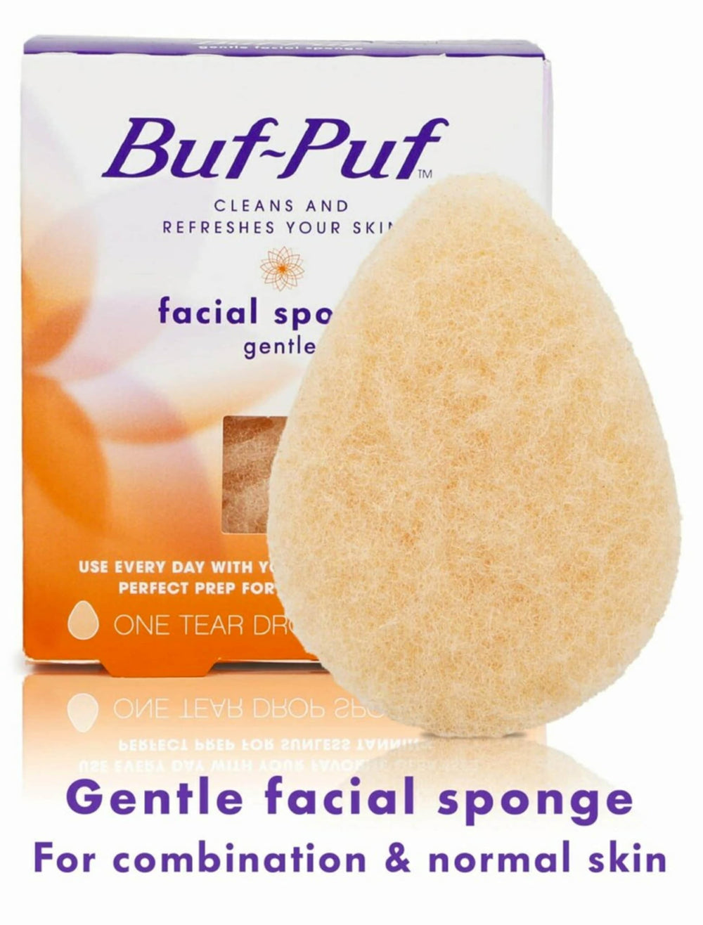 Buf-Puf Gentle Facial Sponge textured surface for gentle exfoliation.