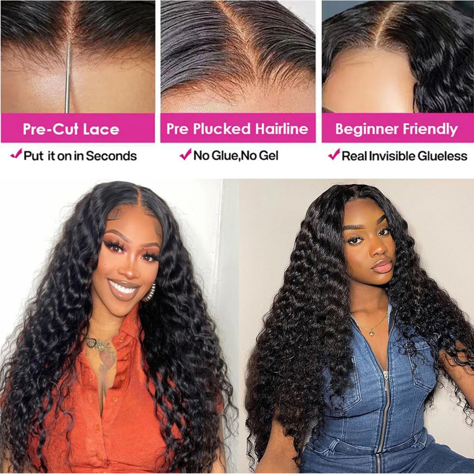 Bugtum Glueless Wigs 3D dome cap delivers secure, comfortable fit.