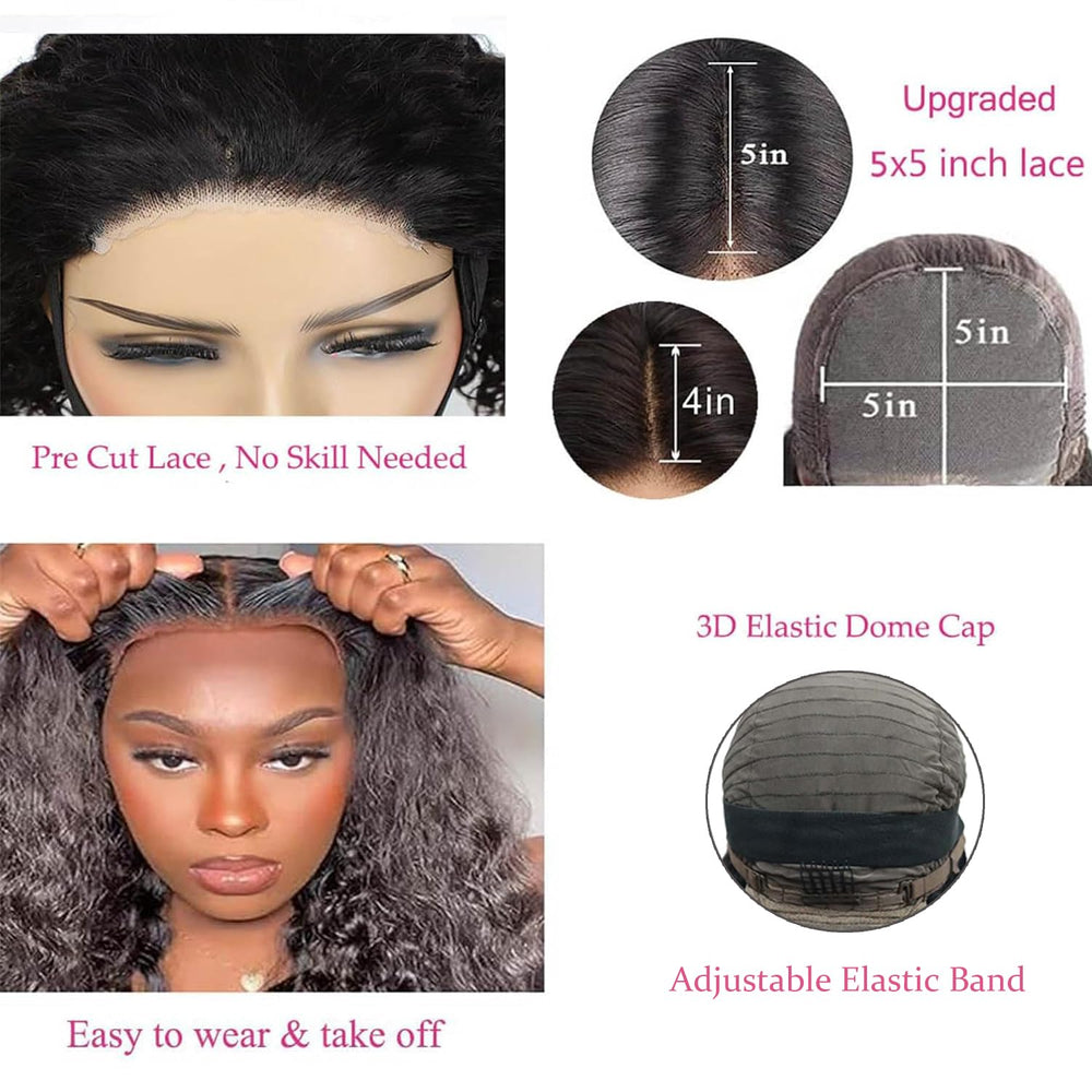 Bugtum Glueless Wigs deep wave curls provide natural movement for events.