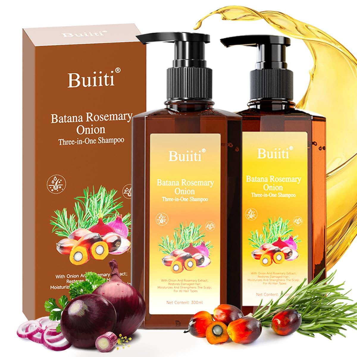 BUIITI Batana Oil Shampoo bottle with growth-supporting formula